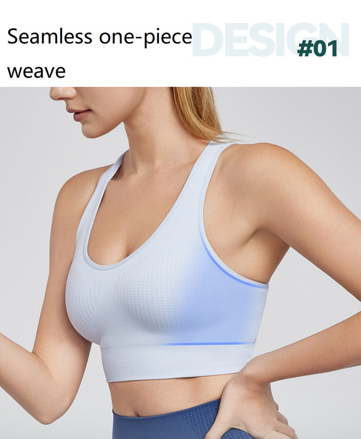 Seamless Yoga Vest with fixed cups slim-fitting breathable Sports bra Tanks