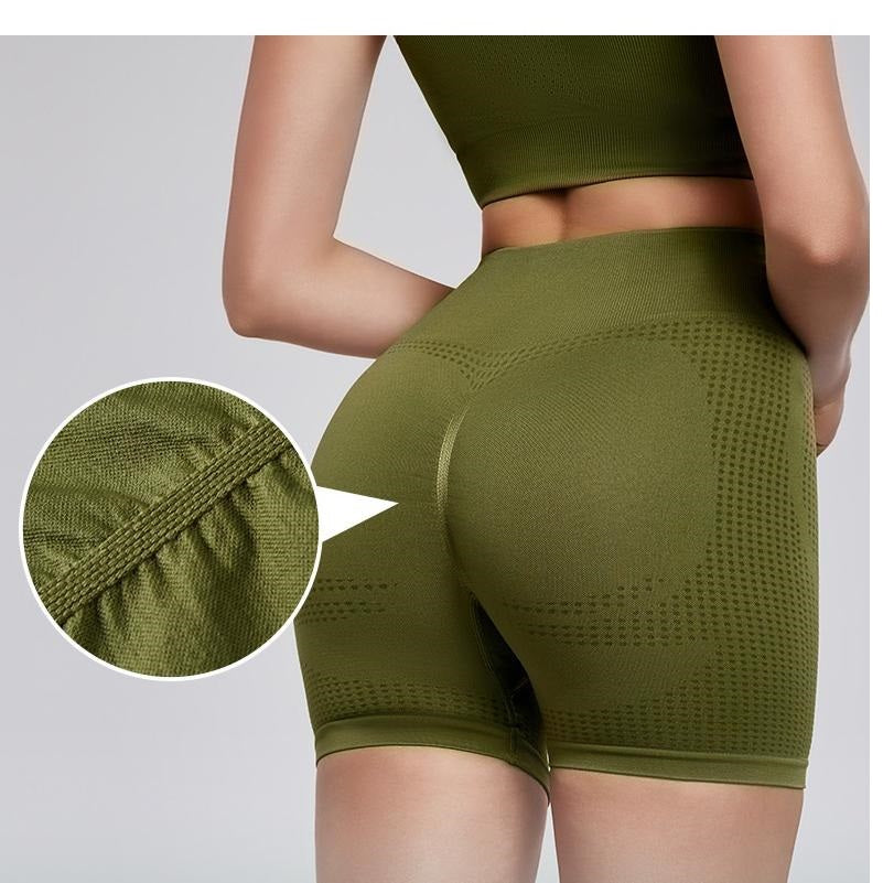 Women Yoga Shorts high-waisted Fitness Seamless Woven Sports Shorts