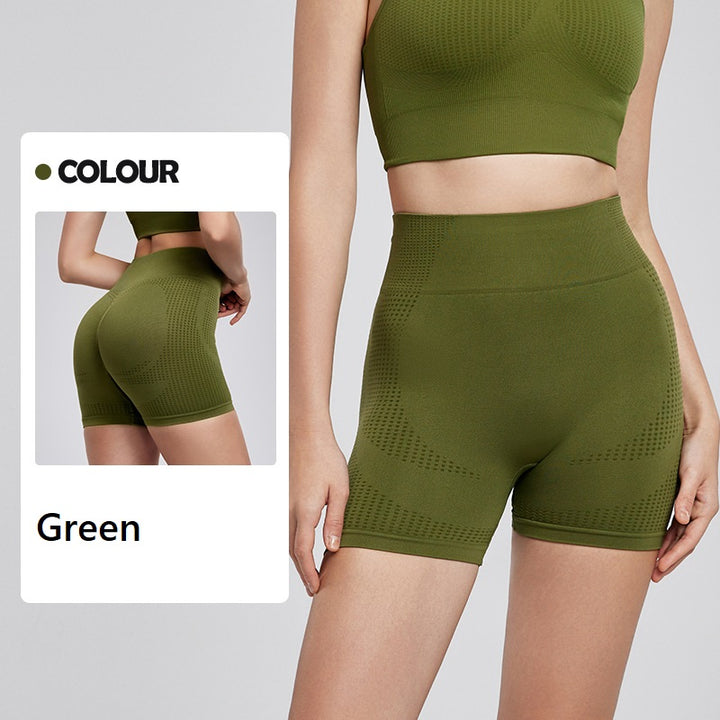 Women Yoga Shorts high-waisted Fitness Seamless Woven Sports Shorts