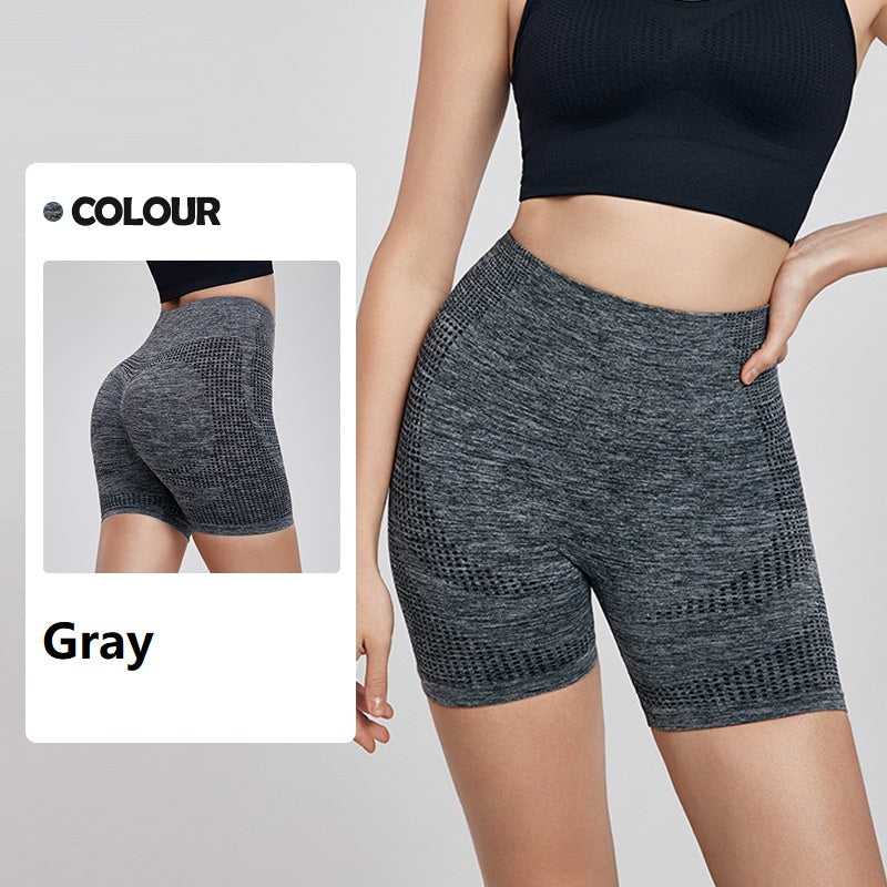 Women Yoga Shorts high-waisted Fitness Seamless Woven Sports Shorts